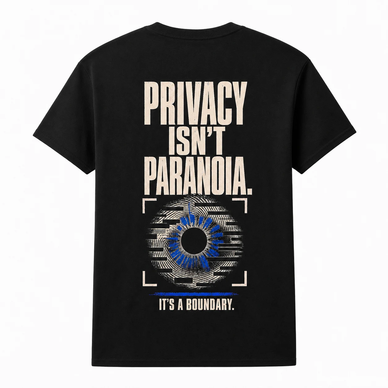 Back view of the black Privacy Is Not Paranoia Graphic Tee